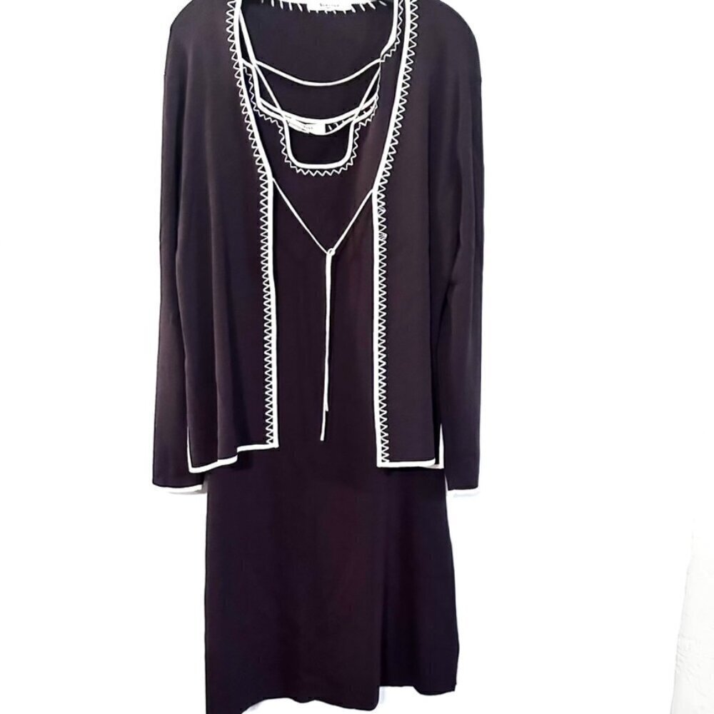 Vertigo Paris Two Piece Set Brown Embroidered Dress Jacket Size Large - Picture 3 of 10